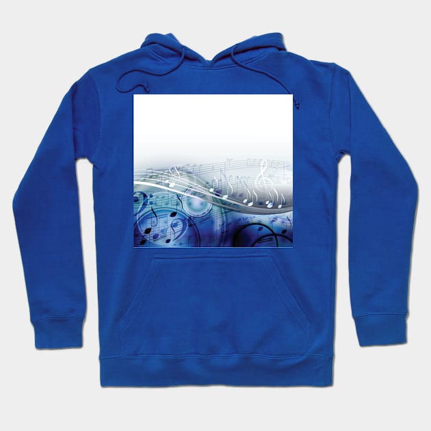 Blue music notation Hoodie by the L3 Studio